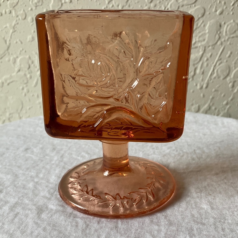 Vintage Glass Holder- Rose design